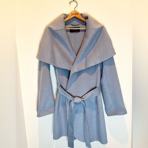 Tahari wool blend wrap coat with belt.  Size L. Side pockets.